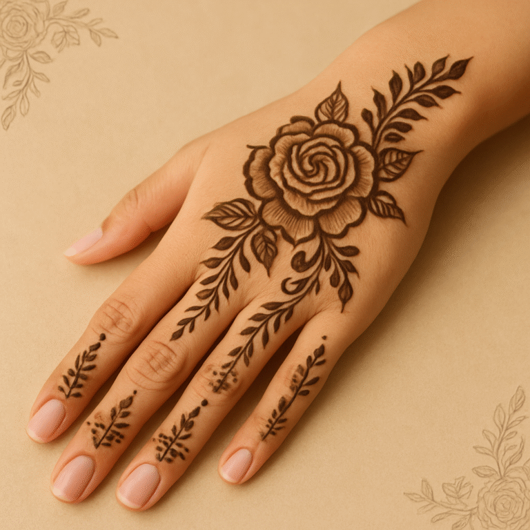 Royal Back Hand Mehndi Design
