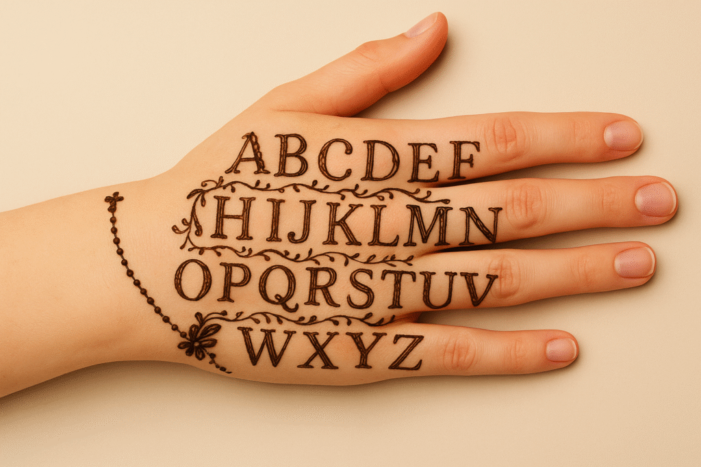 A to Z Alphabet Mehndi Design