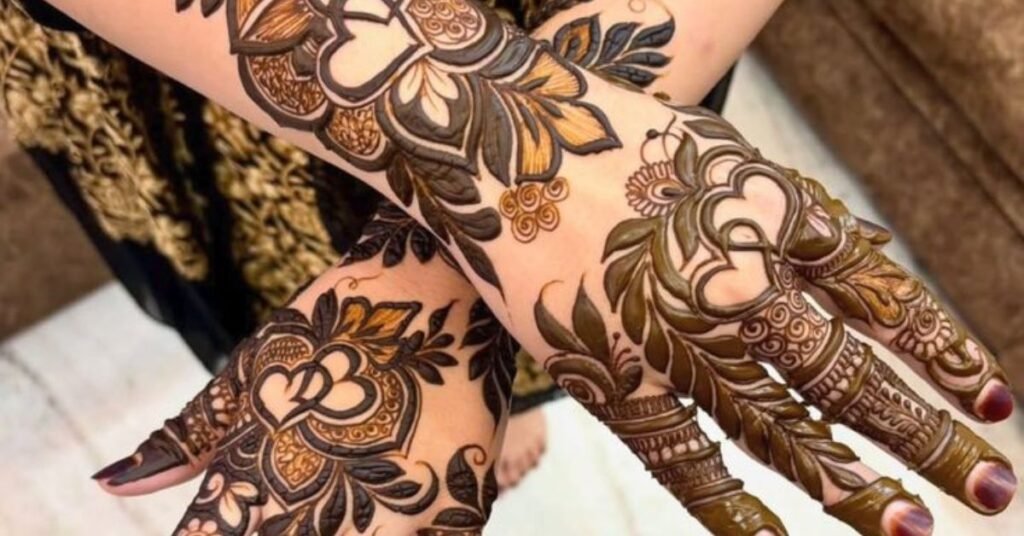 Heart mehndi design