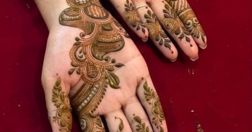 Bail Mehndi Design for Front Hand
