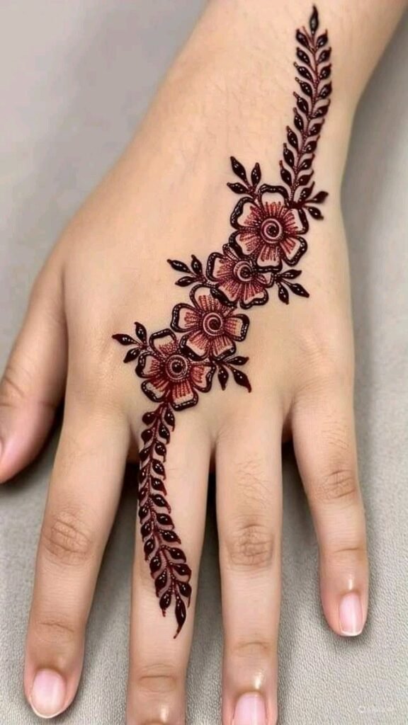 Bail Mehndi Design for Front Hand