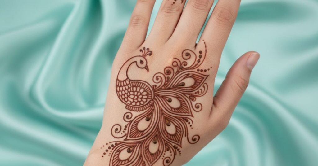 Easy Peacock Mehndi Design