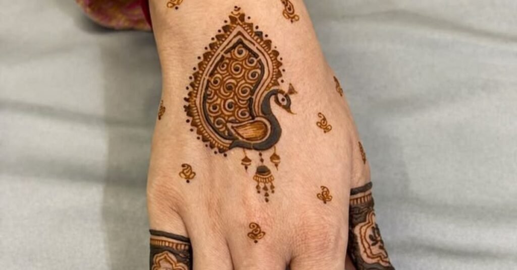 Easy Peacock Mehndi Design