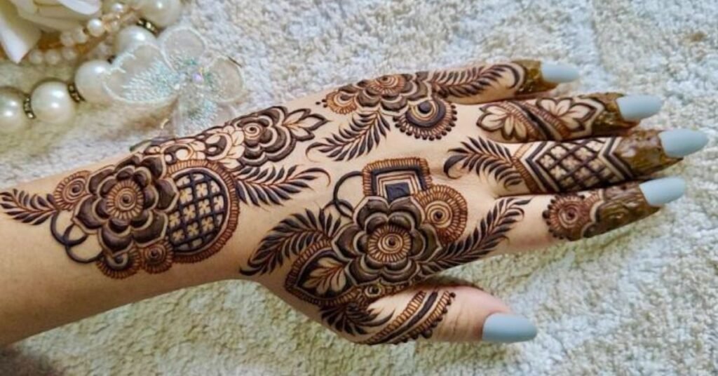 Dubai Rose Mehndi Design Back Hand