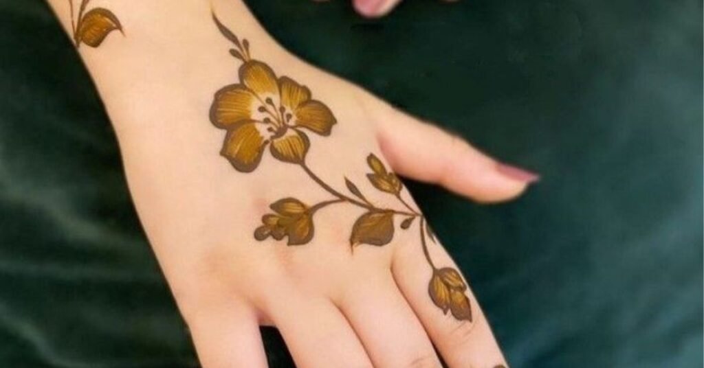 Simple back hand mehndi designs