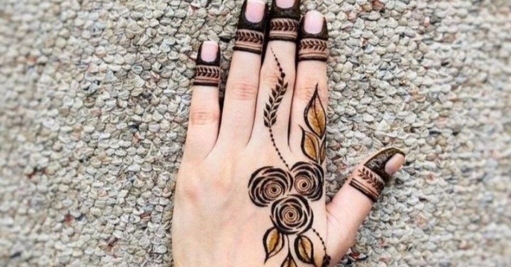 Rose Only Mehndi Designs