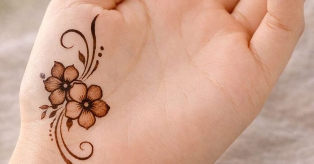 easy simple flower mehndi designs