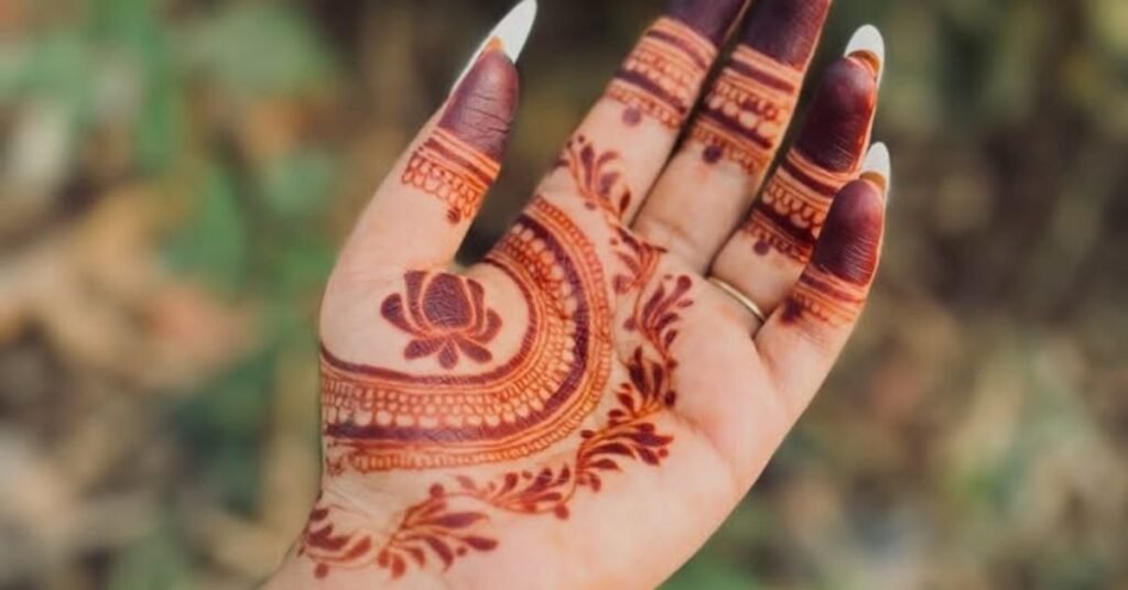 Lotus Mehndi Design for Back Hand