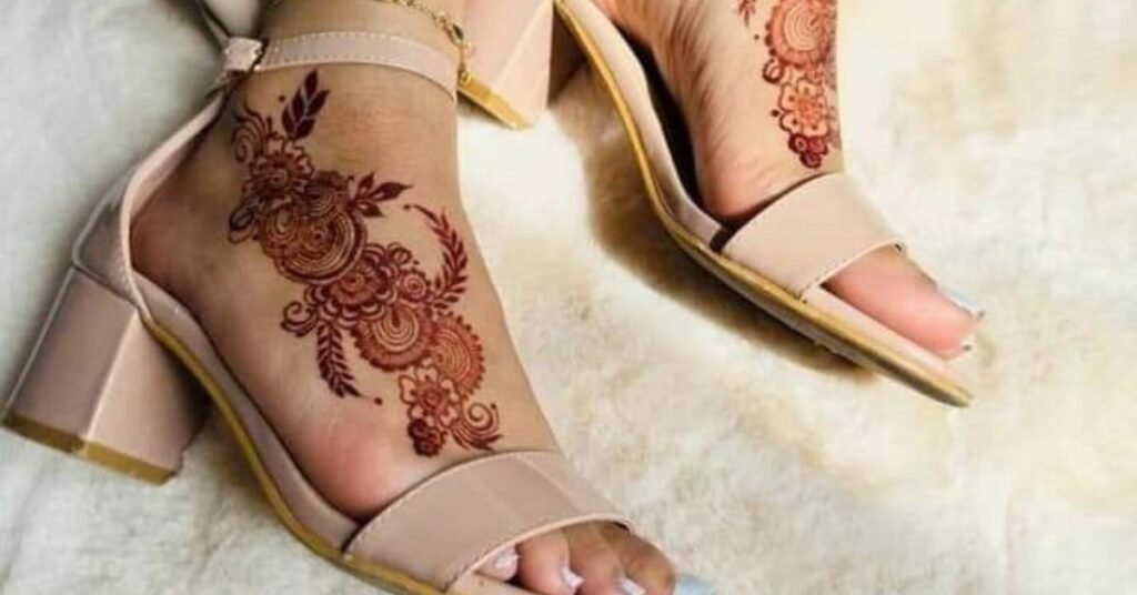 Modern Foot Mehndi Design
